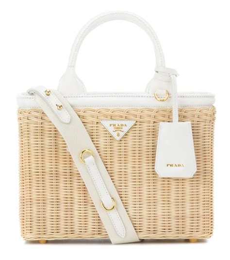 Prada wicker tote bag